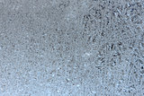 Texture of frosted glass. Winter background.