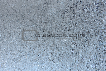 Texture of frosted glass. Winter background.