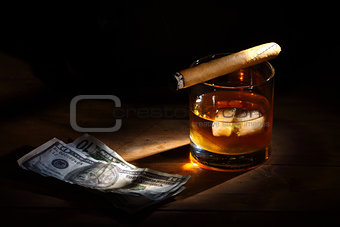 whiskey and cigar