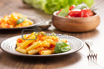 Penne pasta with tomatoes