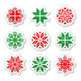 Christmas, winter snowflakes vector icons set