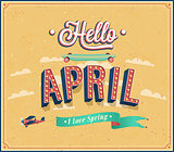Hello april typographic design.