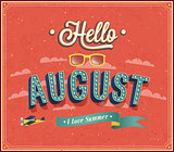 Hello august typographic design.