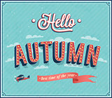 Hello autumn typographic design.
