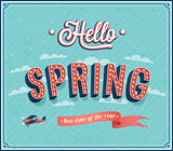 Hello spring typographic design.