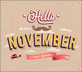 Hello november typographic design.