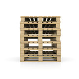 Group wooden pallets