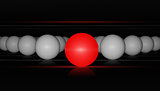 Red ball and white balls