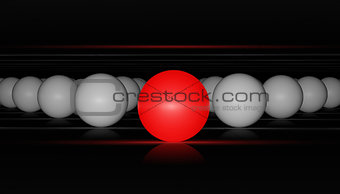 Red ball and white balls