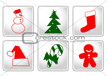 Buttons with Christmas elements