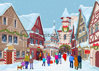 Christmas shopping street 