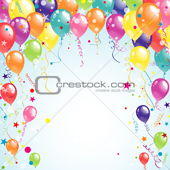 Color beautiful party balloons, vector