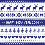 Happy New Year 2014 - scandynavian christmas pattern