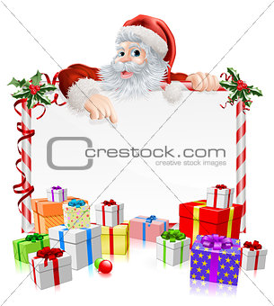 Santa Christmas Gifts Sign