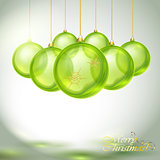 Transparent Green Christmas Balls