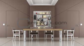 Brown dining room 