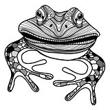 Frog animal head symbol for mascot or emblem design vector illustration for t-shirt
