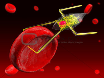 Nanobot and red blood cell
