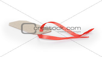 empty tag with ribbon with space for writing something