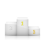 White Olympic Pedestal With Numbers