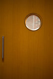 Detail shot of a closed wooden door