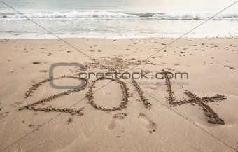 2014 on sand at beach