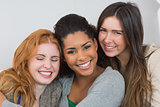 Close up portrait of cheerful young female friends