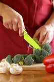 hand man chef cooking vegetable salad