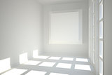 White room with square at wall
