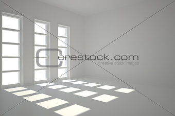 Dark white room