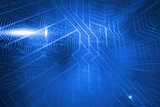 Futuristic blue circuit board