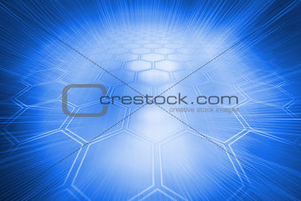 Background with glowing hexagons
