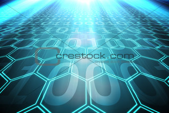 Black background with shiny hexagons