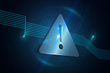 Shiny attention icon on black background