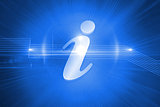Shiny information icon on blue background