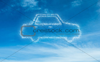 White car in the sky