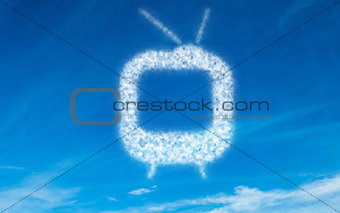 White television in sky