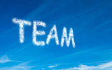 Team written in white in sky