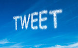 Tweet written in white in sky