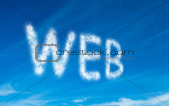 Web written in white in sky