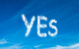 Yes written in white in sky