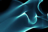 Abstract turquoise glowing black background