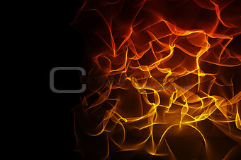 Abstract orange glowing black background