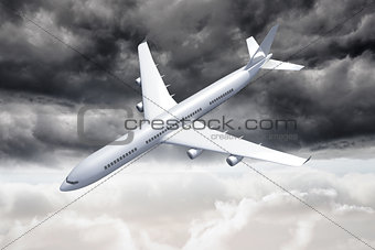 3D plane falling in the sky