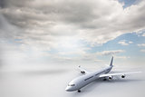 3D plane standing on white ground