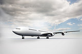 3D plane standing on white ground
