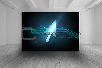 Room with futuristic picture of arrow