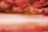 Red cloudy sky background