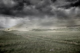 Stormy countryside background