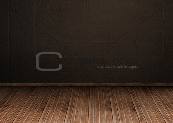 Dark room with floorboards